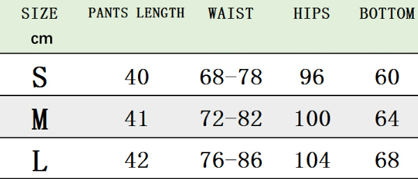 Size chart for women&