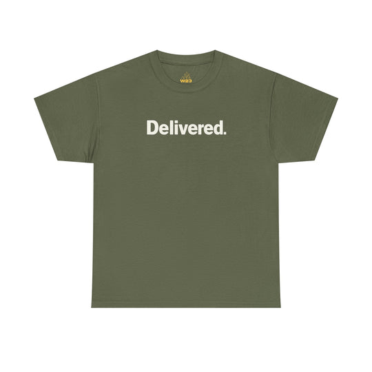 Olive green Delivered. logo T-shirt, crew neck, short sleeves