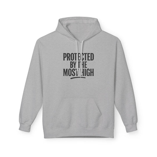 Sport Grey hoodie with “PROTECTED BY THE MOST HIGH” front print