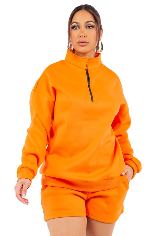 WOMEN FASHION SWEATSHIRT AND SHORT SET