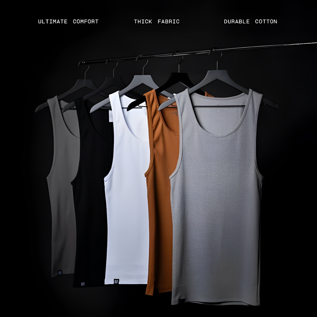 Cotton 340gsm Tank Top, mehrere Farben: weiß, grau, braun und schwarz