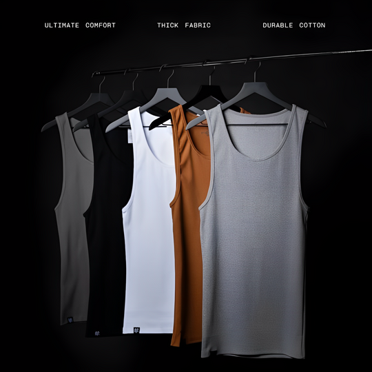 Cotton 340gsm Tank Top, mehrere Farben: weiß, grau, braun und schwarz