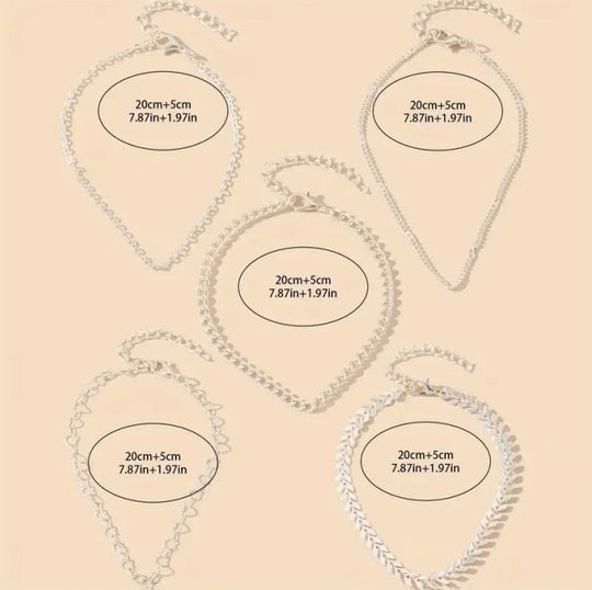Anklet set measurements: 20cm+5cm (7.87in+1.97in) for each chain