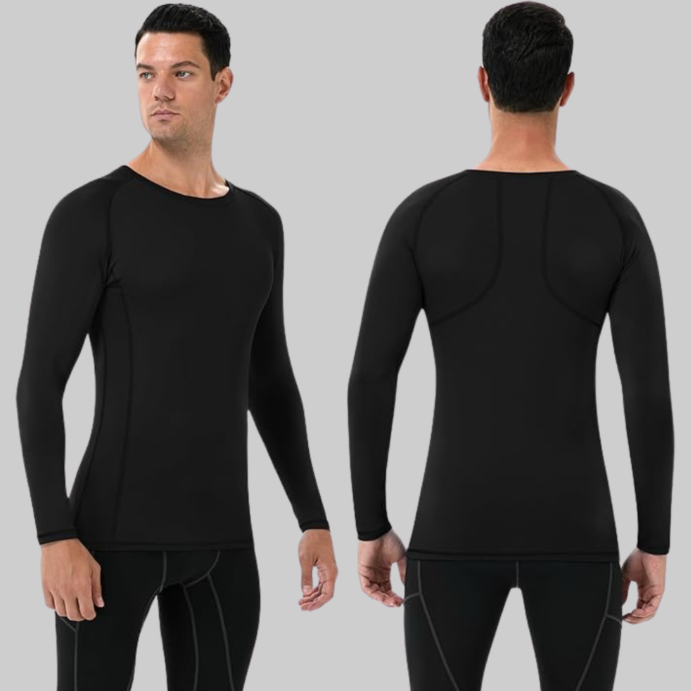 Somnea Long-Sleeve Shirt, schwarz, Rückansicht mit Mittelnaht und raglanähnlicher Form