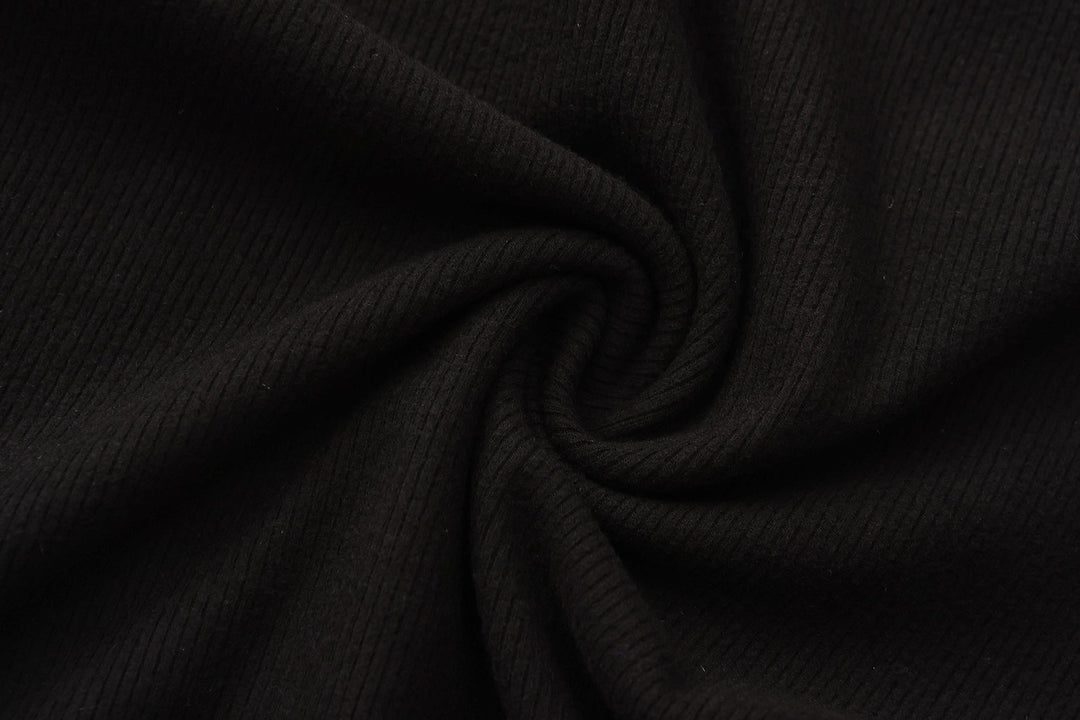 Gao cutout maxi dress black ribbed fabric close-up