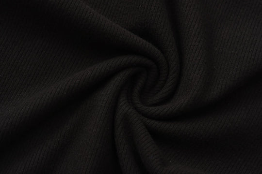 Gao cutout maxi dress black ribbed fabric close-up