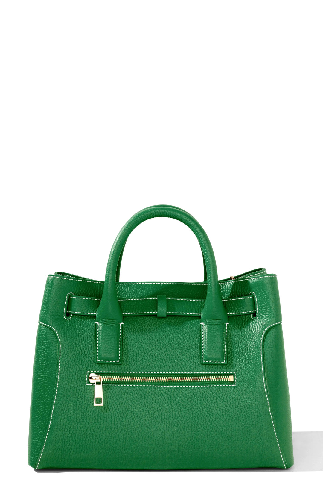 THE SHARON CLAUDIA Handtasche Grün, vorn Mittelreißverschluss und abgerundete Tragegriffe