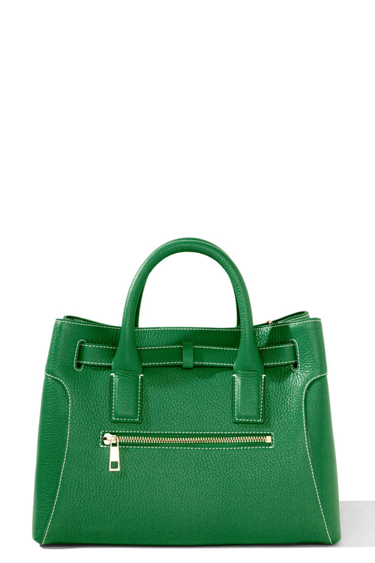 THE SHARON CLAUDIA Handtasche Grün, vorn Mittelreißverschluss und abgerundete Tragegriffe