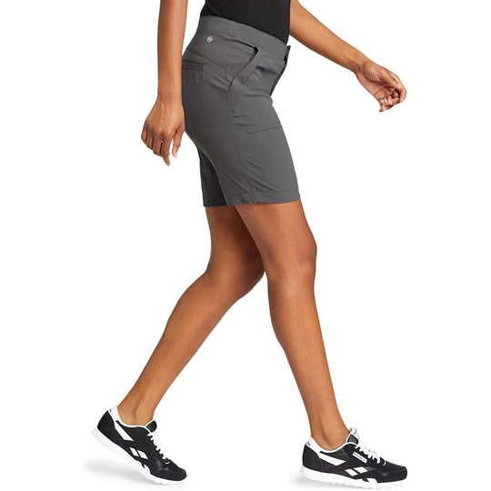 High-Rise Bermuda-Shorts mit vorderer Eingrifftasche, seitliche Naht