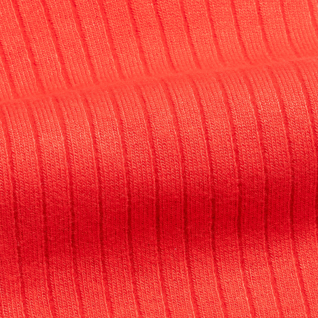 Bamboo dress socks knit texture, coral red