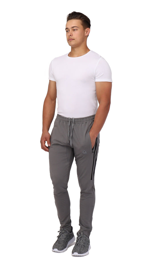 Flex Jogger-Sweatpants (TALL) dunkelgrau mit schwarzen Seitenstreifen, Kordelzug