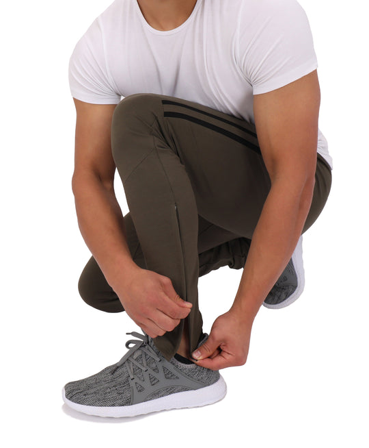 ULTIMATE Flex jogger sweatpants (tall) in olive with black side stripes and cuffs