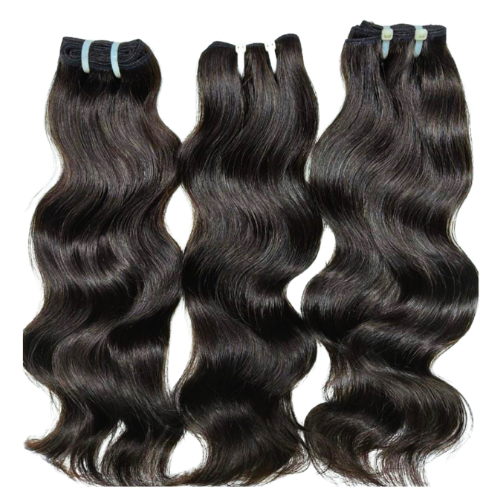 Elite Indian Natural Wave bundles: dark natural wave hair with weft clips