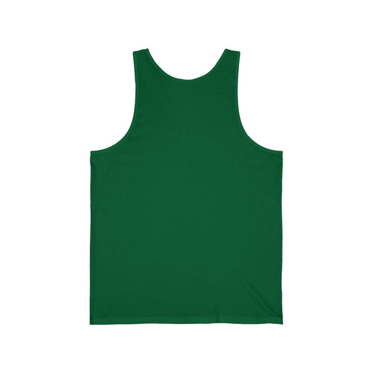 Green tank top with scoop neckline and wide shoulder straps
