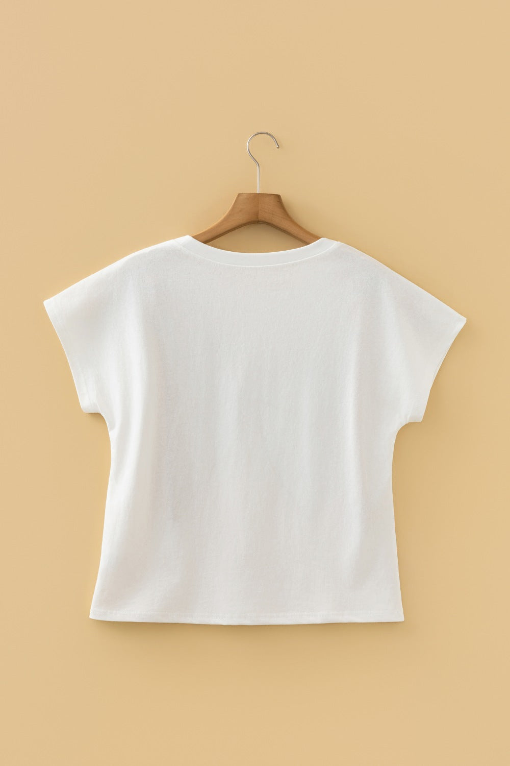 White relaxed fit T-shirt, plain back view