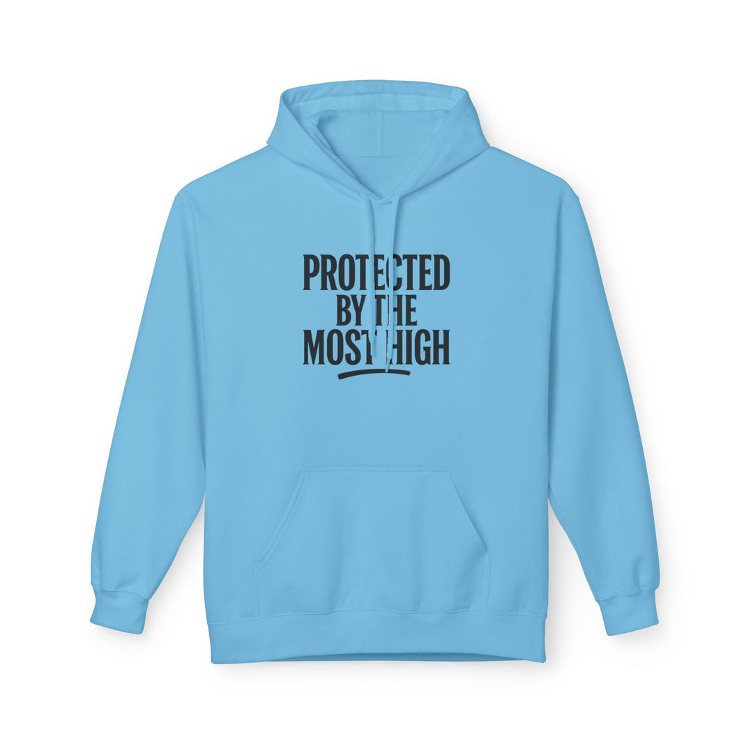 Sky hoodie with “PROTECTED BY THE MOST HIGH” front print
