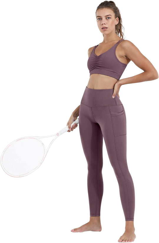 Mauve Pocket Leggings, hohe Taille, mit seitlicher Tasche am Oberschenkel