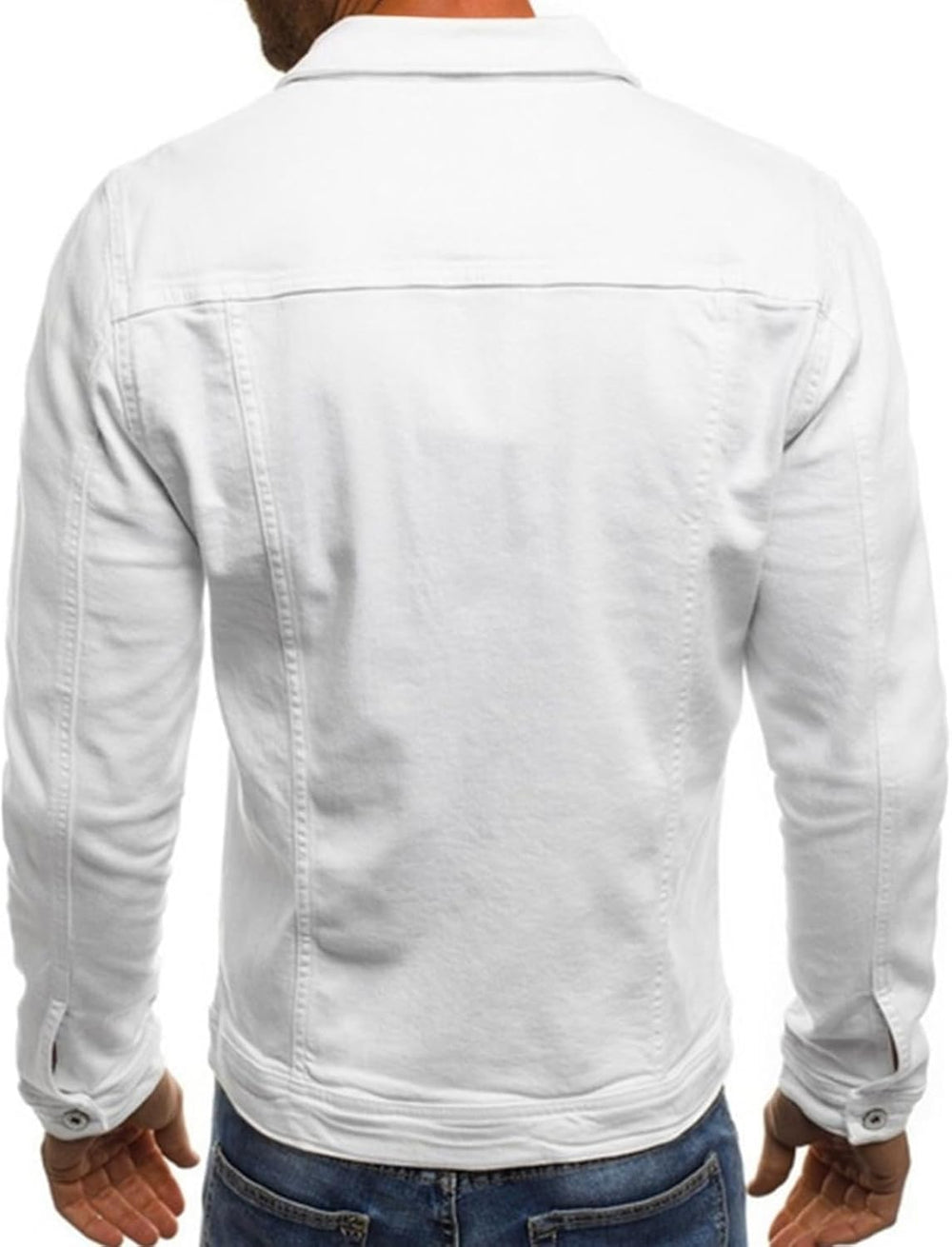 LONGBIDA Men's Casual Classic Denim Jacket Slim Fit Fashion Jean Coat