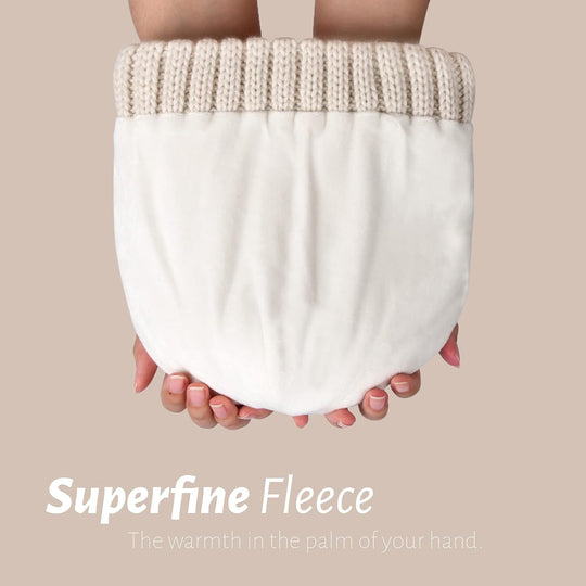 Folded cuff beanie showing white fleece lining interior