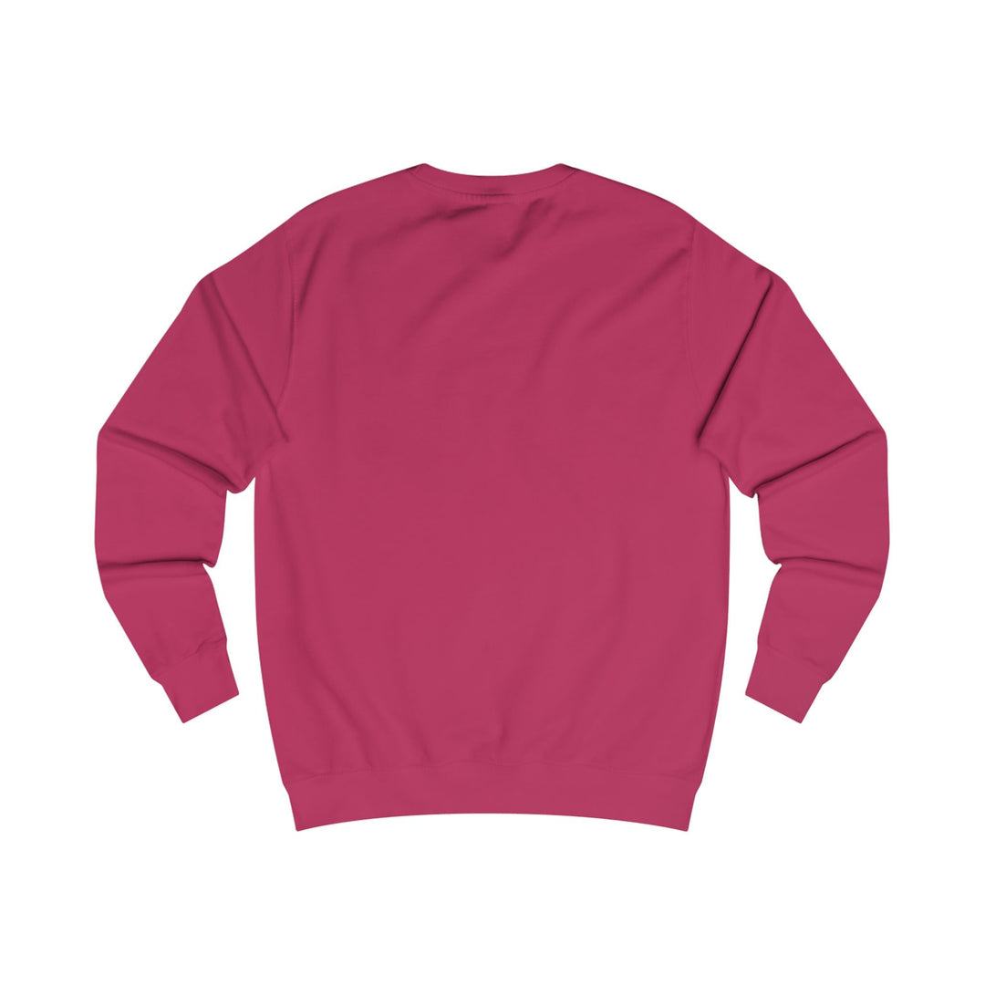 Berry red crewneck sweatshirt, back view