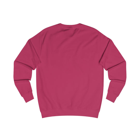 Berry red crewneck sweatshirt, back view