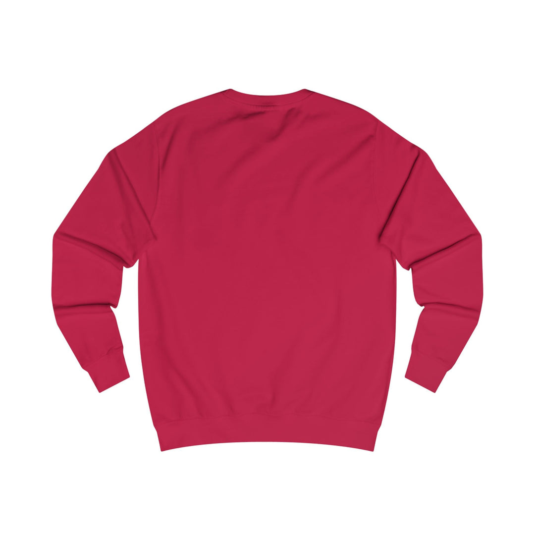 Deep rose crewneck sweatshirt, back view
