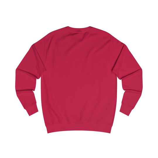Deep rose crewneck sweatshirt, back view