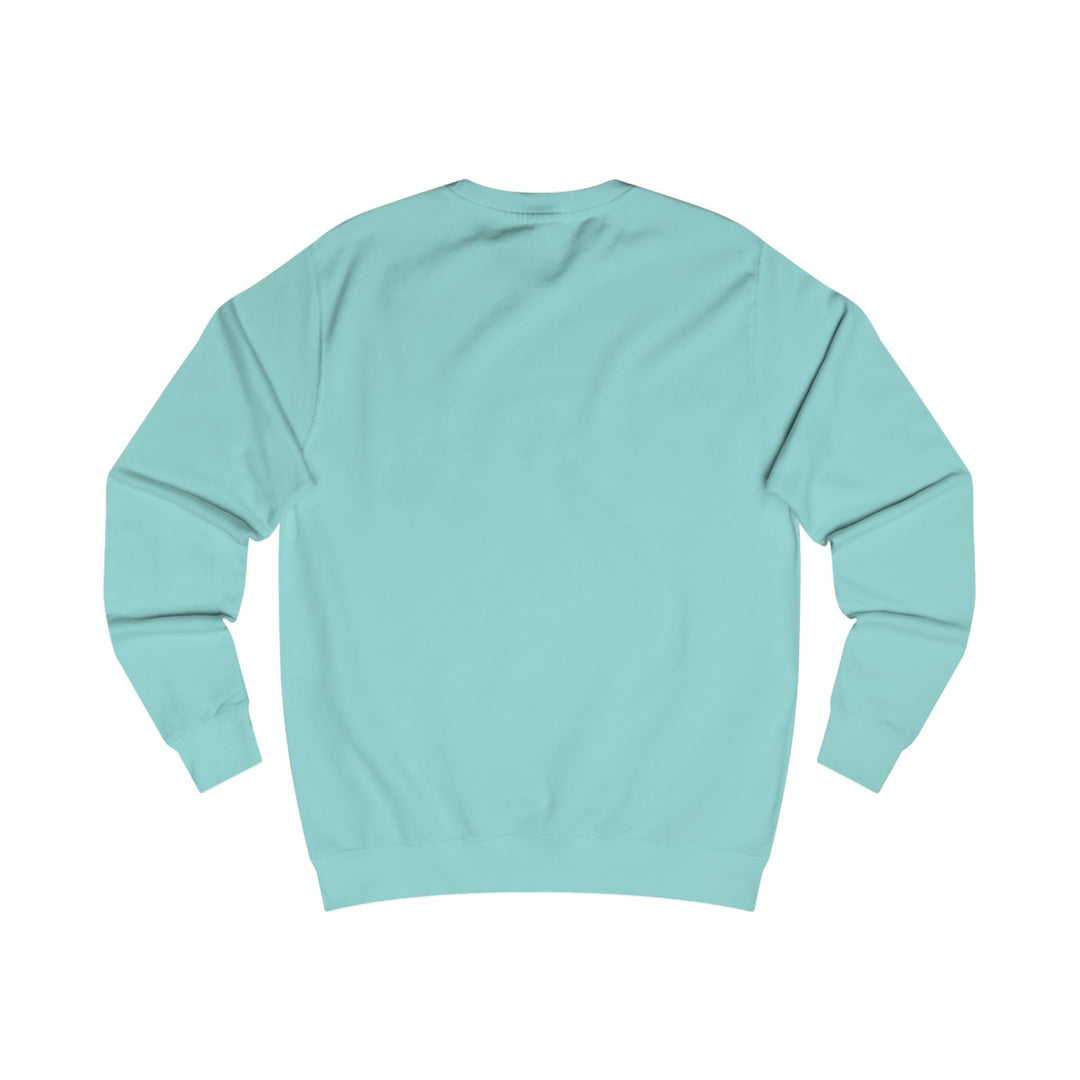 Peppermint green crewneck sweatshirt, back view
