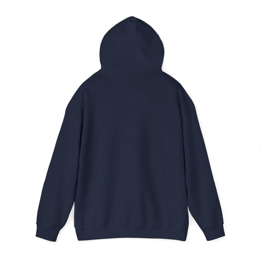 Navy hoodie mit Kapuze, Kängurutasche und geripptem Saum