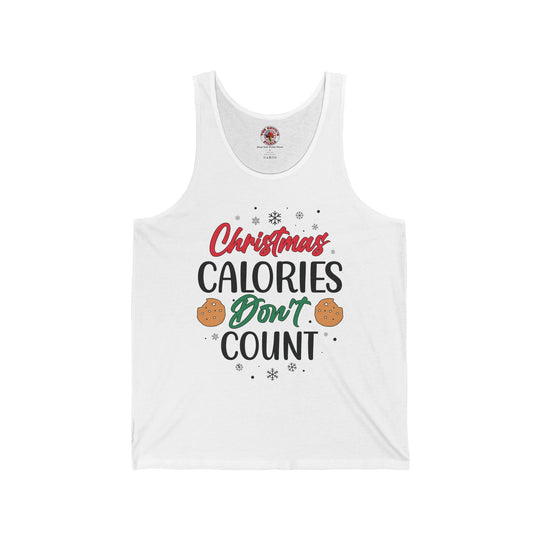 Weißes Tanktop mit Aufdruck „Christmas Calories Don’t Count“