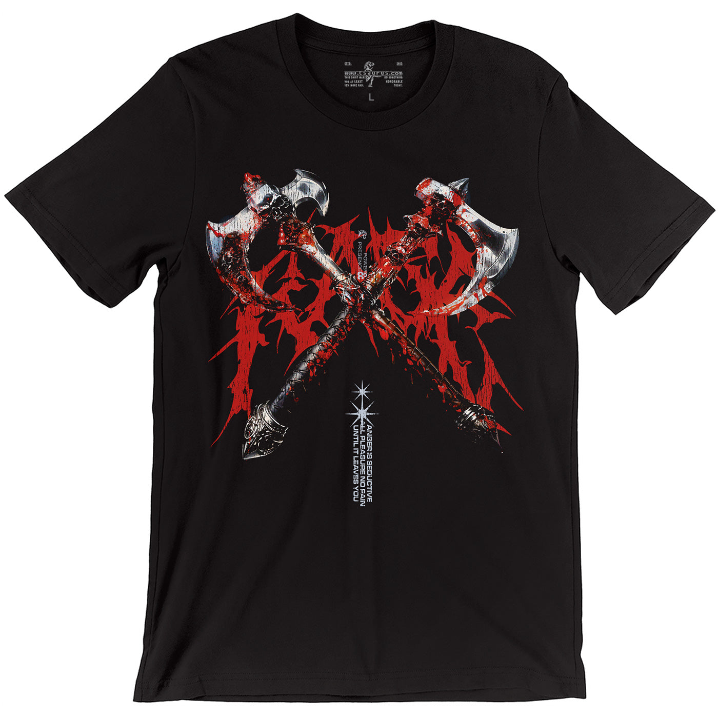 Rage Axes Barbarian Tee in black mit Axt-Print vorn