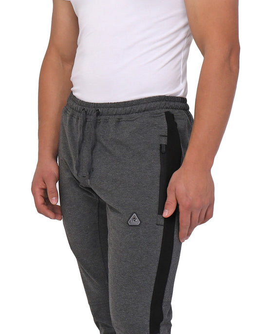 Dark grey/black Infinite Flex joggers with drawstring and zip pocket on thigh