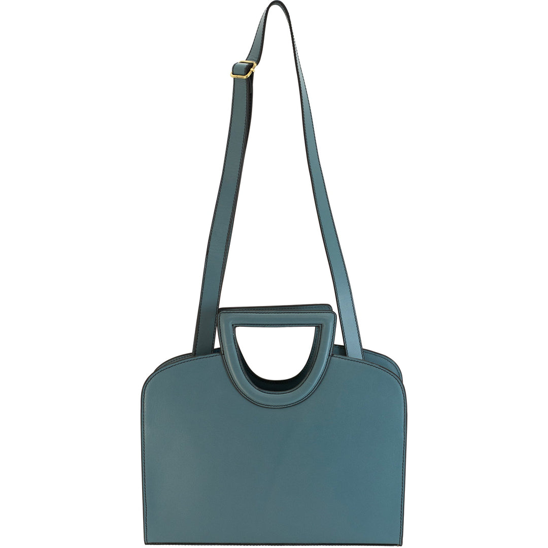 Clarice handbag with long adjustable shoulder strap and top handle loop