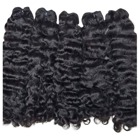 Prude Peruvian curly hair bundles, long voluminous black ringlets