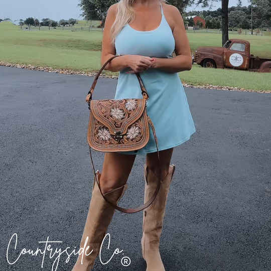 Stella Tooled Leather Concealed Carry Handbag