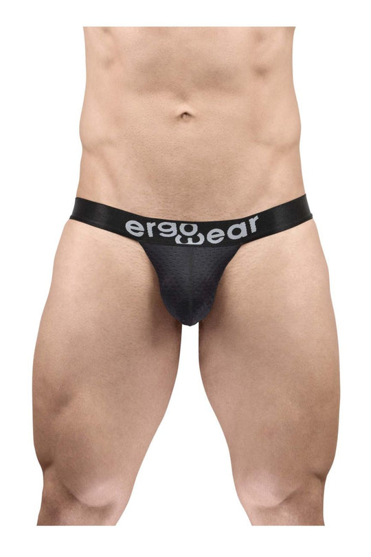 ErgoWear EW1688 MAX FLOW bikini briefs in black, front logo waistband