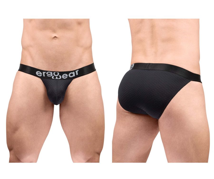 ErgoWear EW1688 MAX FLOW bikini briefs in black, front view