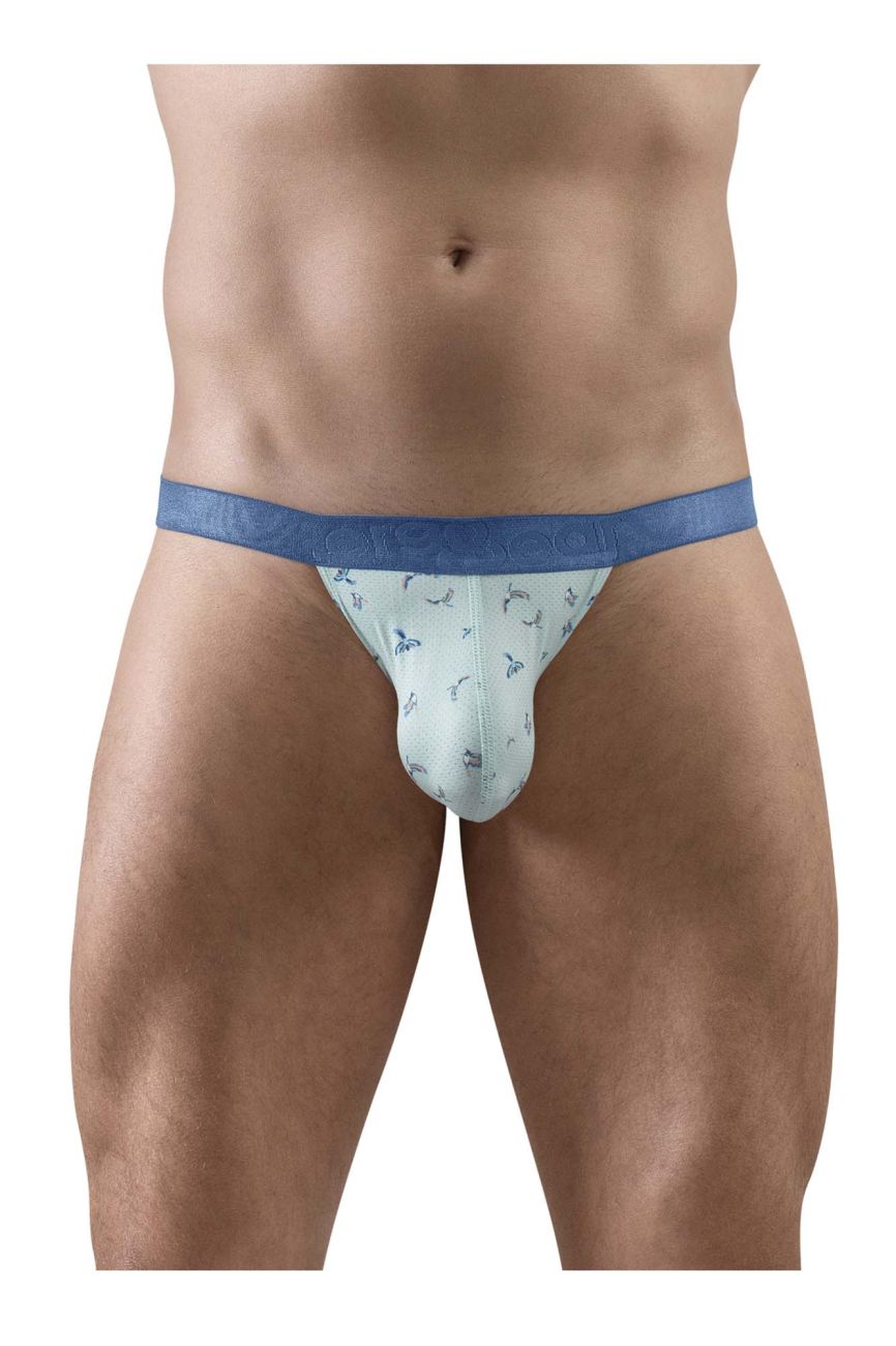 ErgoWear Bikinihose EW1777 SLK SE mit Frost-Birds Alloverdruck und blauem Bund