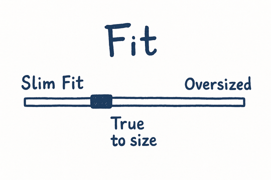 Fit-Anzeige: Slim Fit, Oversized, True to size