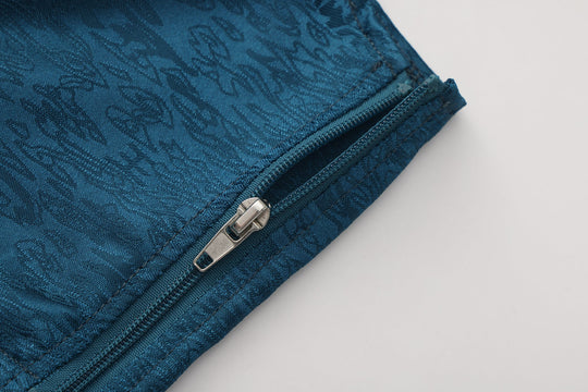 Bu forest blue sleeveless top: side clasp/zip detail