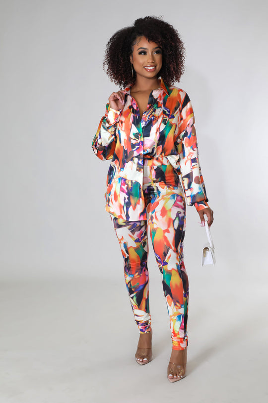 Breya Days Legging Set: colorful abstract print long-sleeve top &amp; leggings