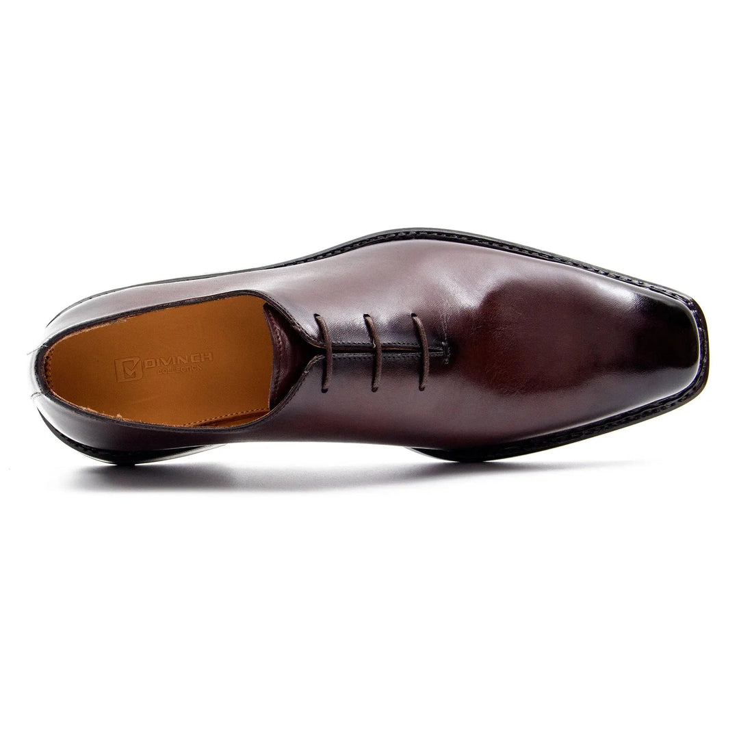 Dunkelbrauner Oxford-Schnürschuh für Herren, Seitenansicht mit Innenfutter in Braun