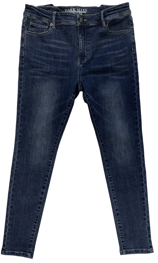 Dark Alley CCW Skinny Jeans, dunkelblau, schmale Passform mit Knopf- und Reißverschluss