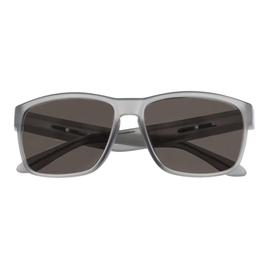 Frozen Ash golf sunglasses close front view of dark brown wrap lenses