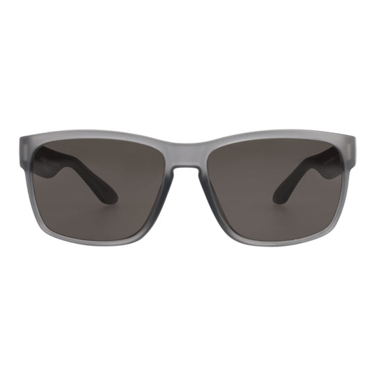 Frozen Ash golf sunglasses showing bridge and dark brown lenses with wrap coverage