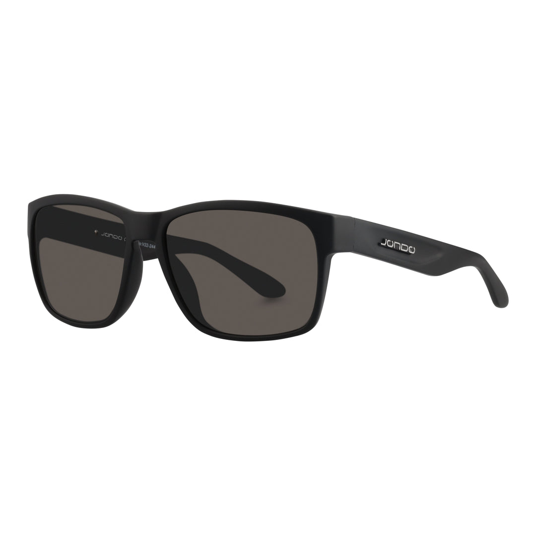 MatteBlack golf sunglasses with dark brown lenses and bold wrap frame