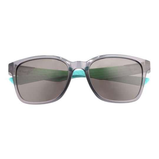 Sandy Golf Sunglasses Frontansicht, transparenter Rahmen mit grünen getönten Gläsern
