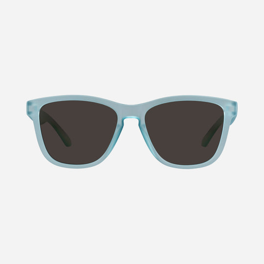Blue Fringe Golf Sunglasses front view with dark cat-eye lenses