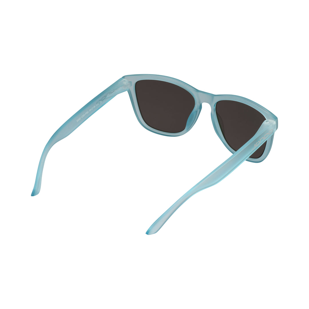 Blue Fringe Golf Sunglasses angled view with dark lenses and bridge detail