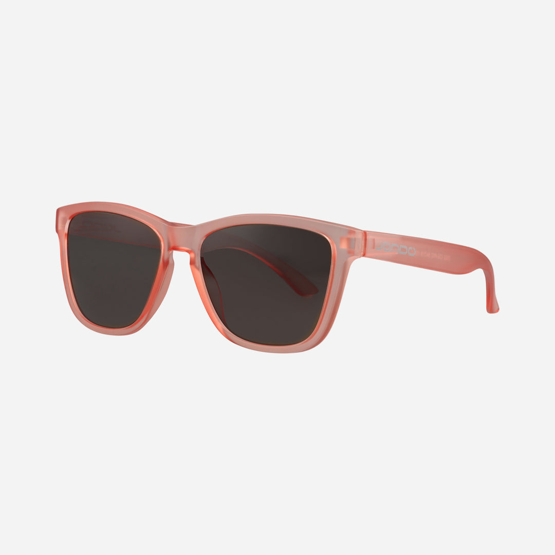 Rose Fringe Golf Sunglasses front view with dark lenses and curved frame